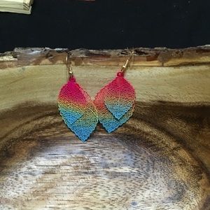 Layered leaf earrings